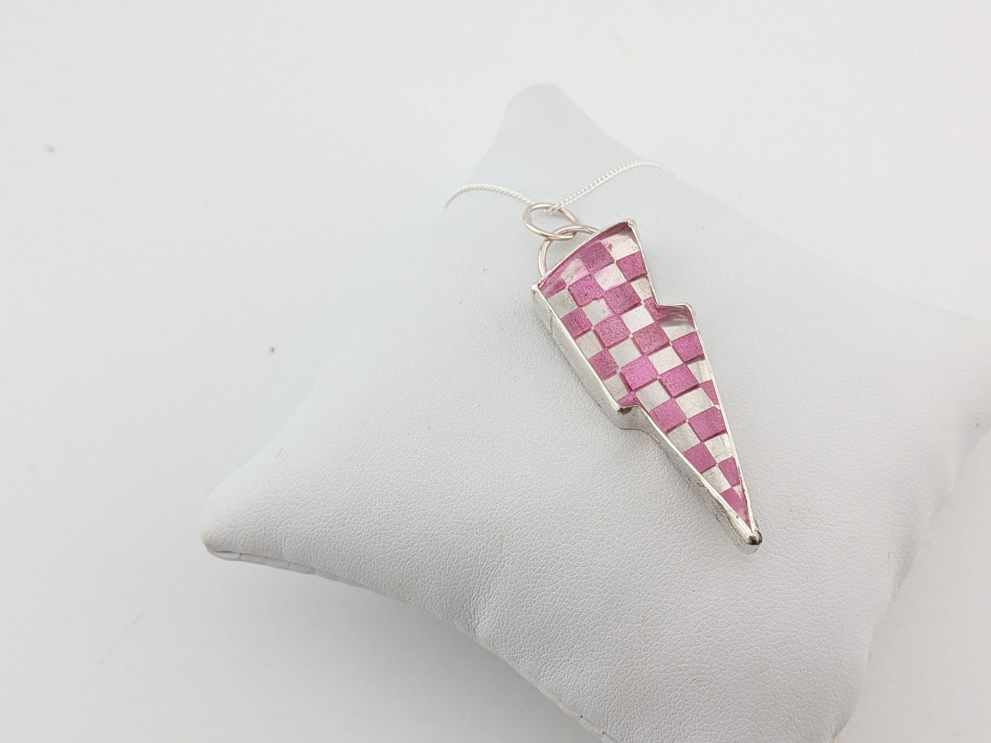 Pink Checkerboard Pendant