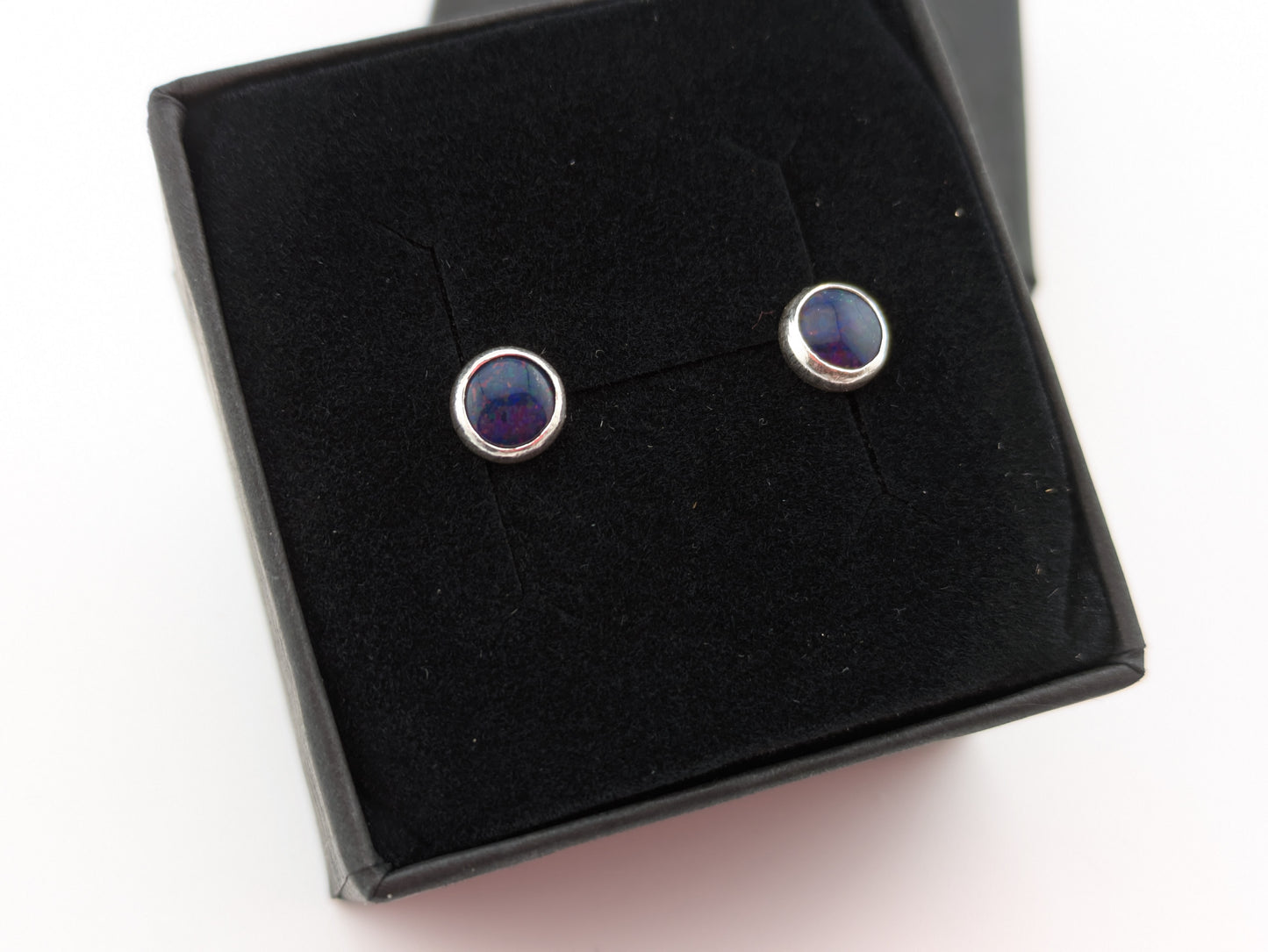 Midnight Colour Lab Opal Sterling Silver Studs