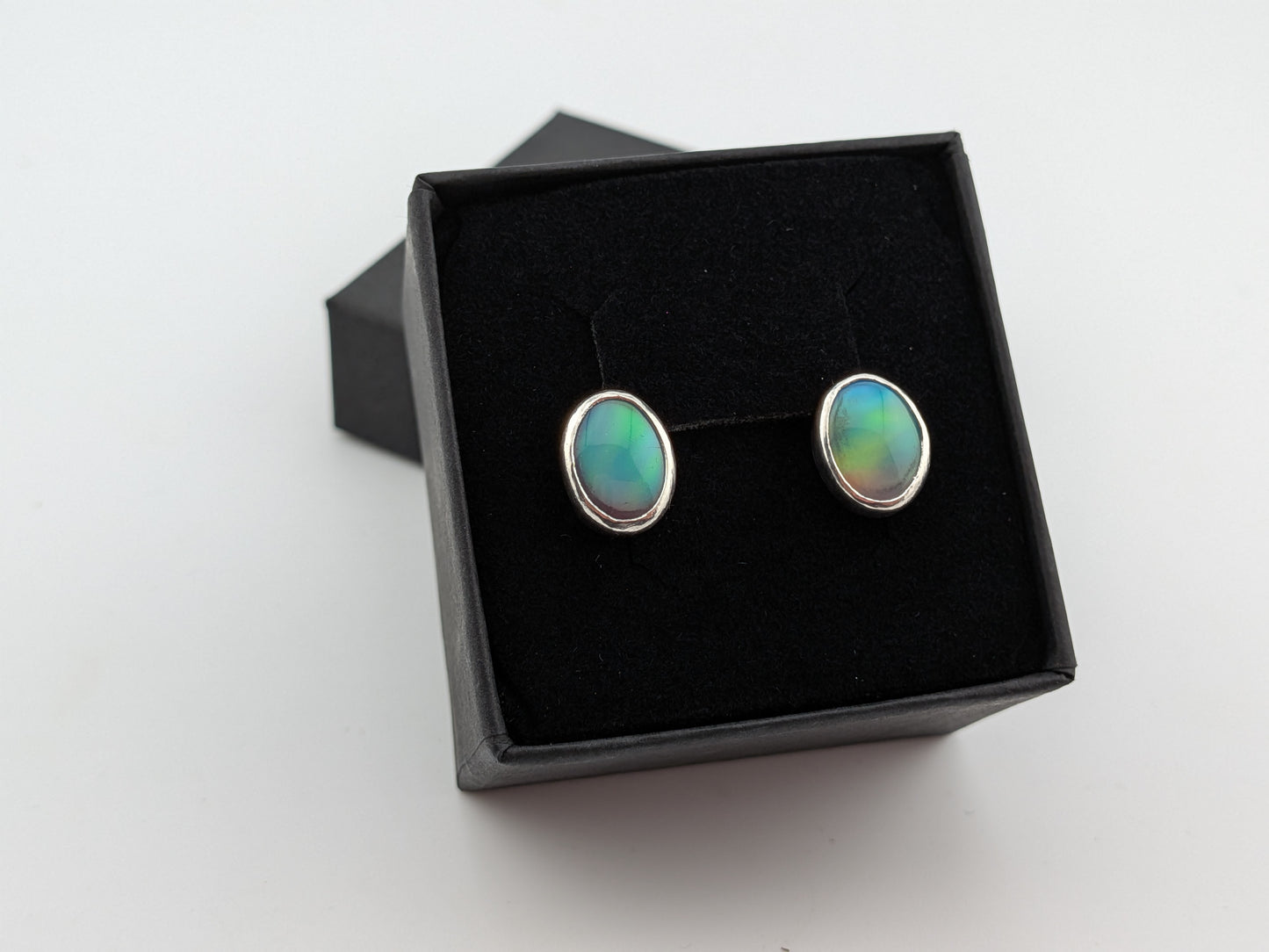 Green Aurora Opal Studs
