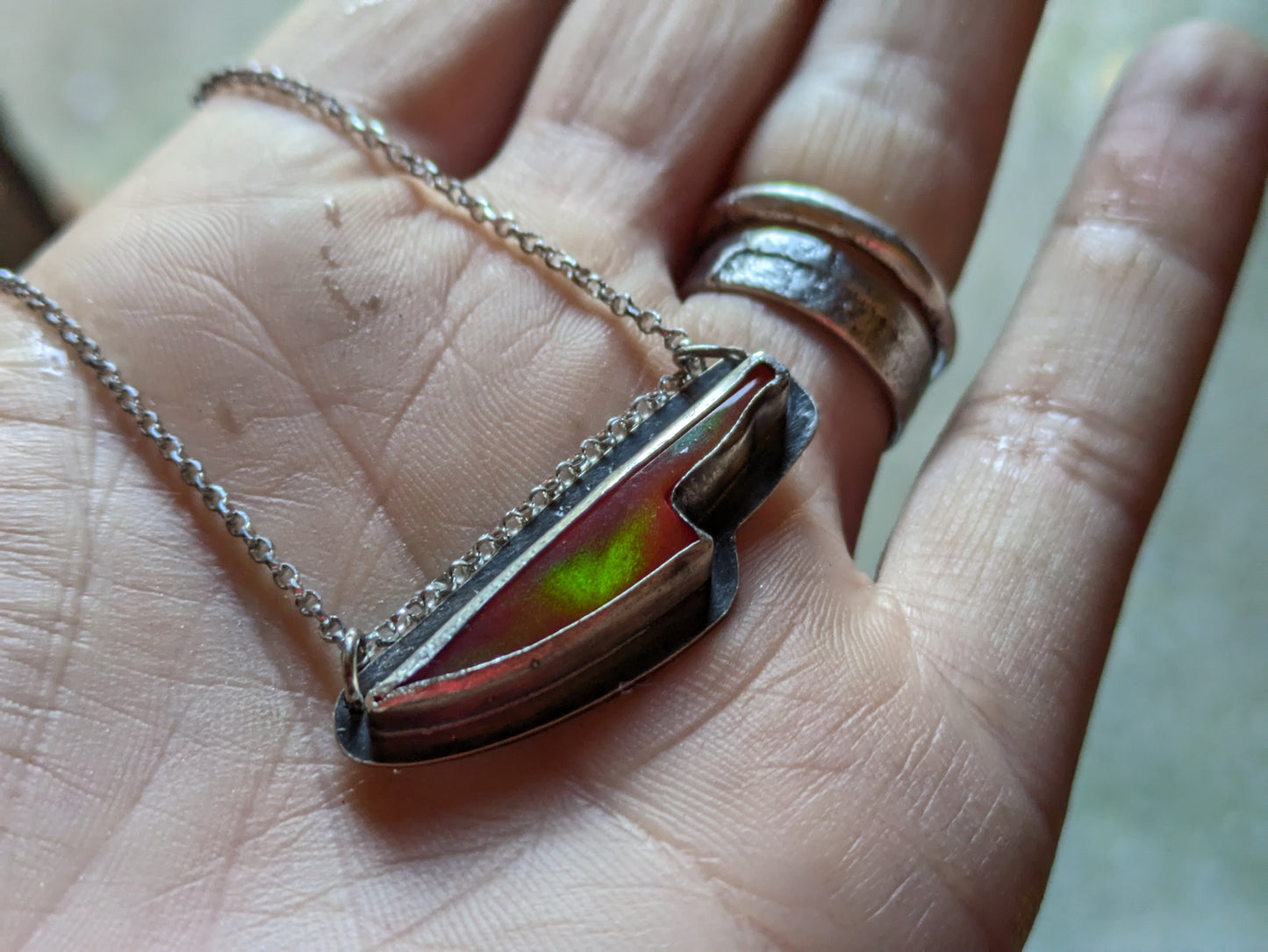 Aurora Opal Dagger Necklace