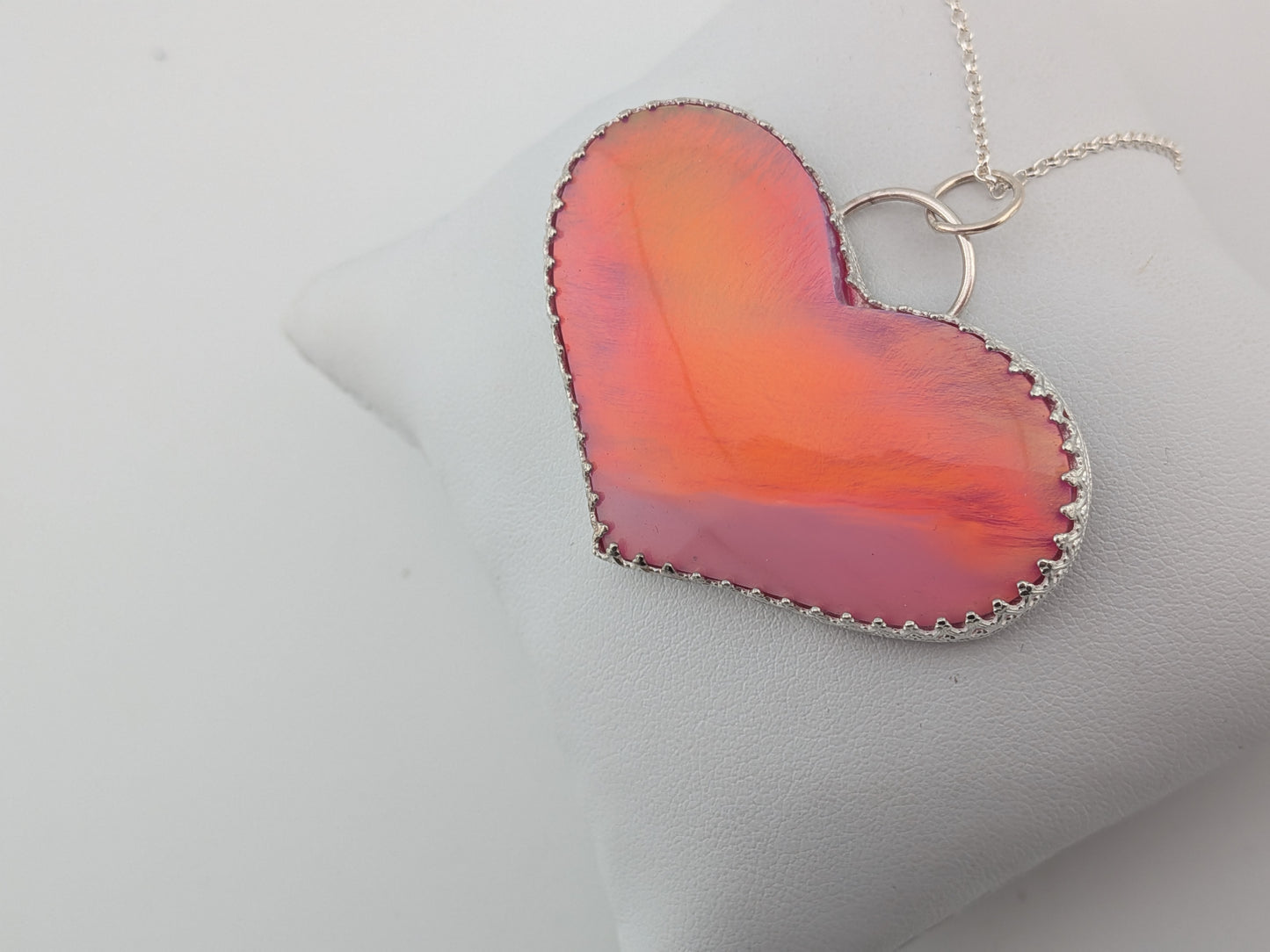 Very Large Aurora Opal Heart Pendant