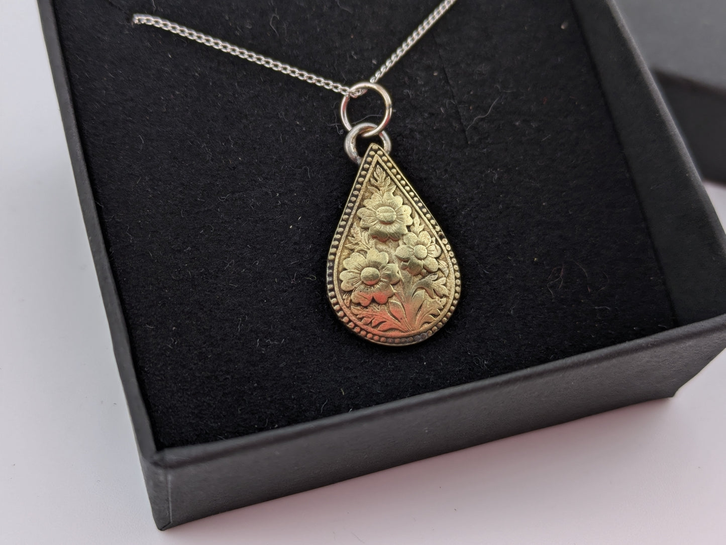 Brass Teardrop Boho Pendant