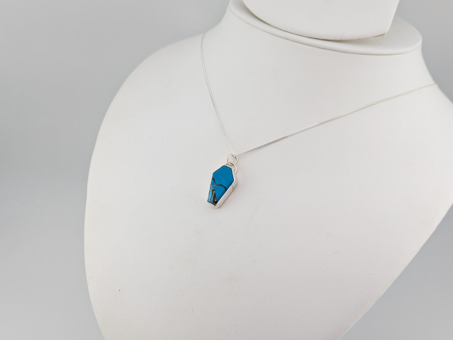 Blue Howlite Coffin Pendant