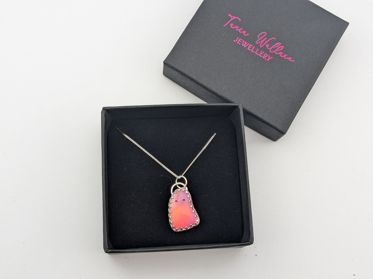 Iridescent Aurora Opal Ghost Pendant