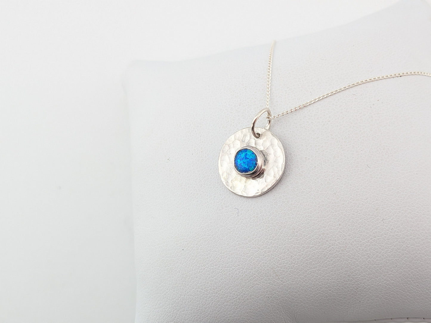 Ocean Blue Synthetic Opal Pendant
