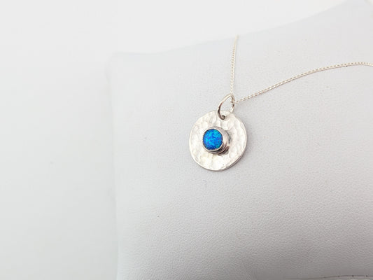 Ocean Blue Synthetic Opal Pendant