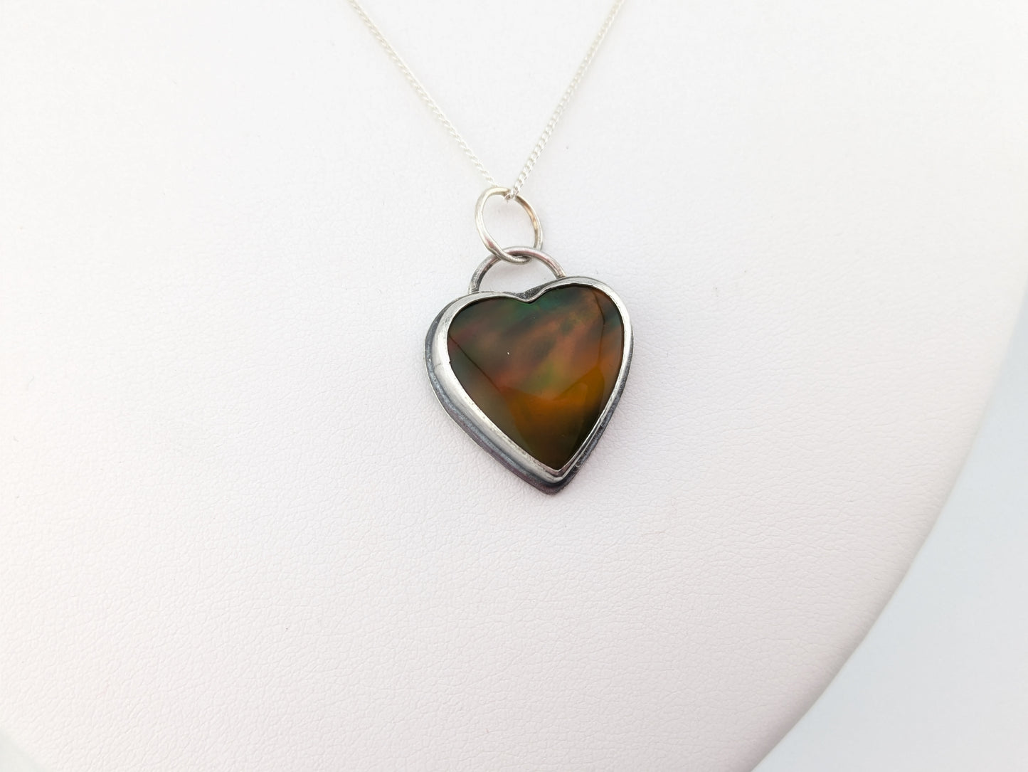 Earthy Aurora Opal Heart Pendant
