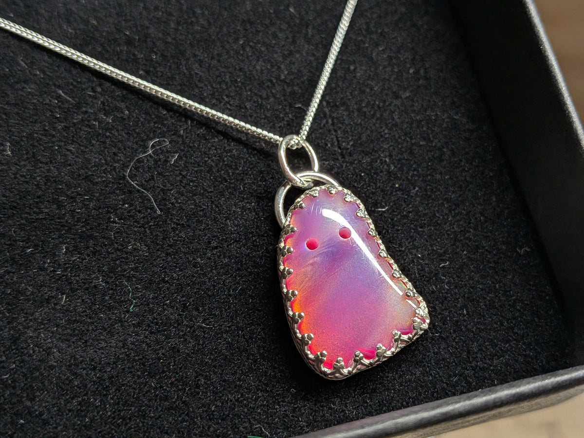 Iridescent Aurora Opal Ghost Pendant