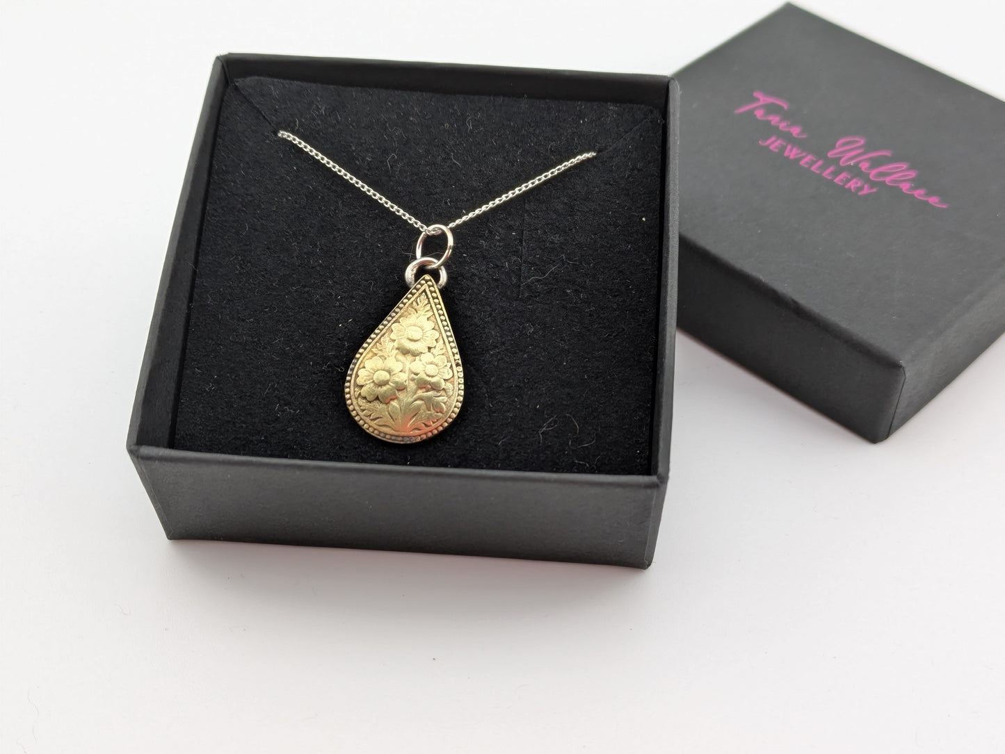 Brass Teardrop Boho Pendant