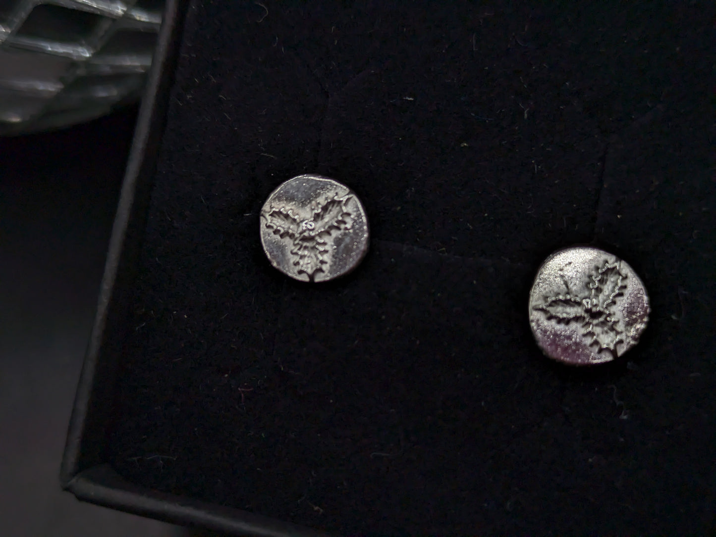 Solid Silver Holly Leaf Studs