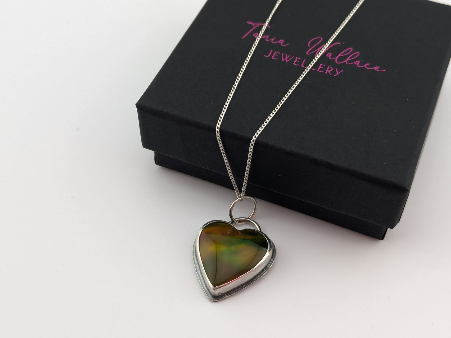 Earthy Aurora Opal Heart Pendant
