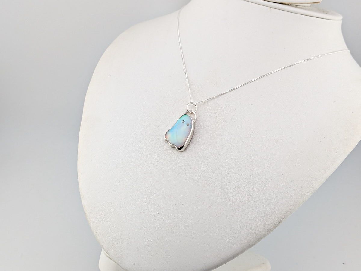 Iridescent Aurora Opal Ghost Pendant