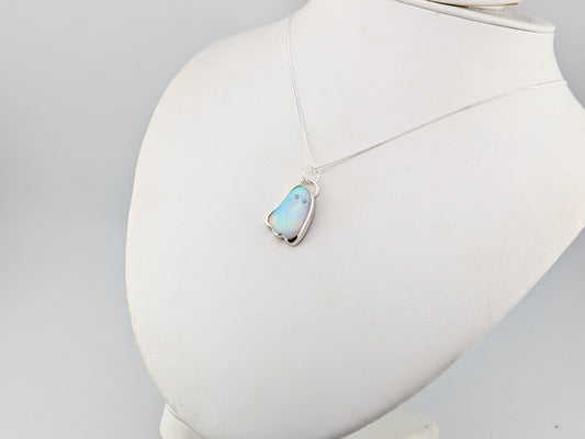 Iridescent Aurora Opal Ghost Pendant