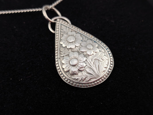 Boho Flower Teardrop Pendant