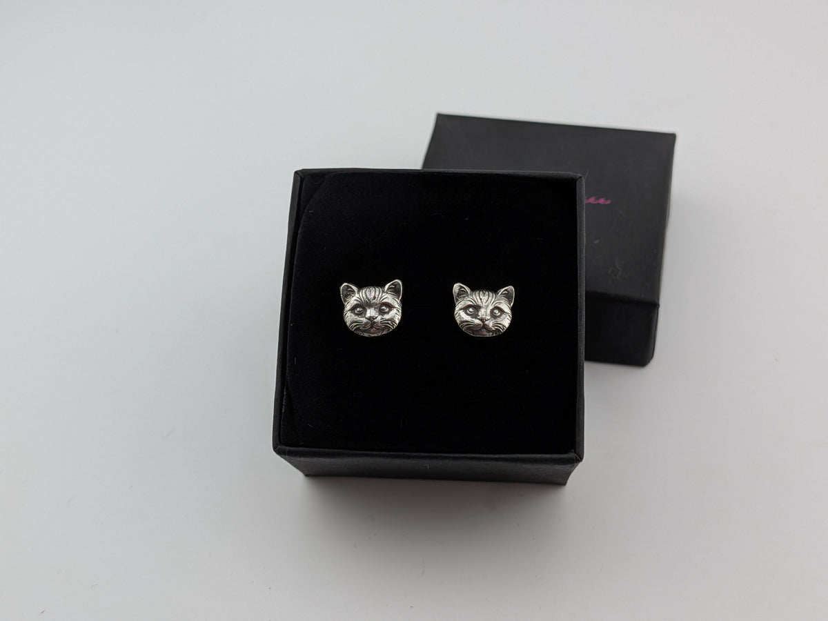 3D Cute Cat Studs