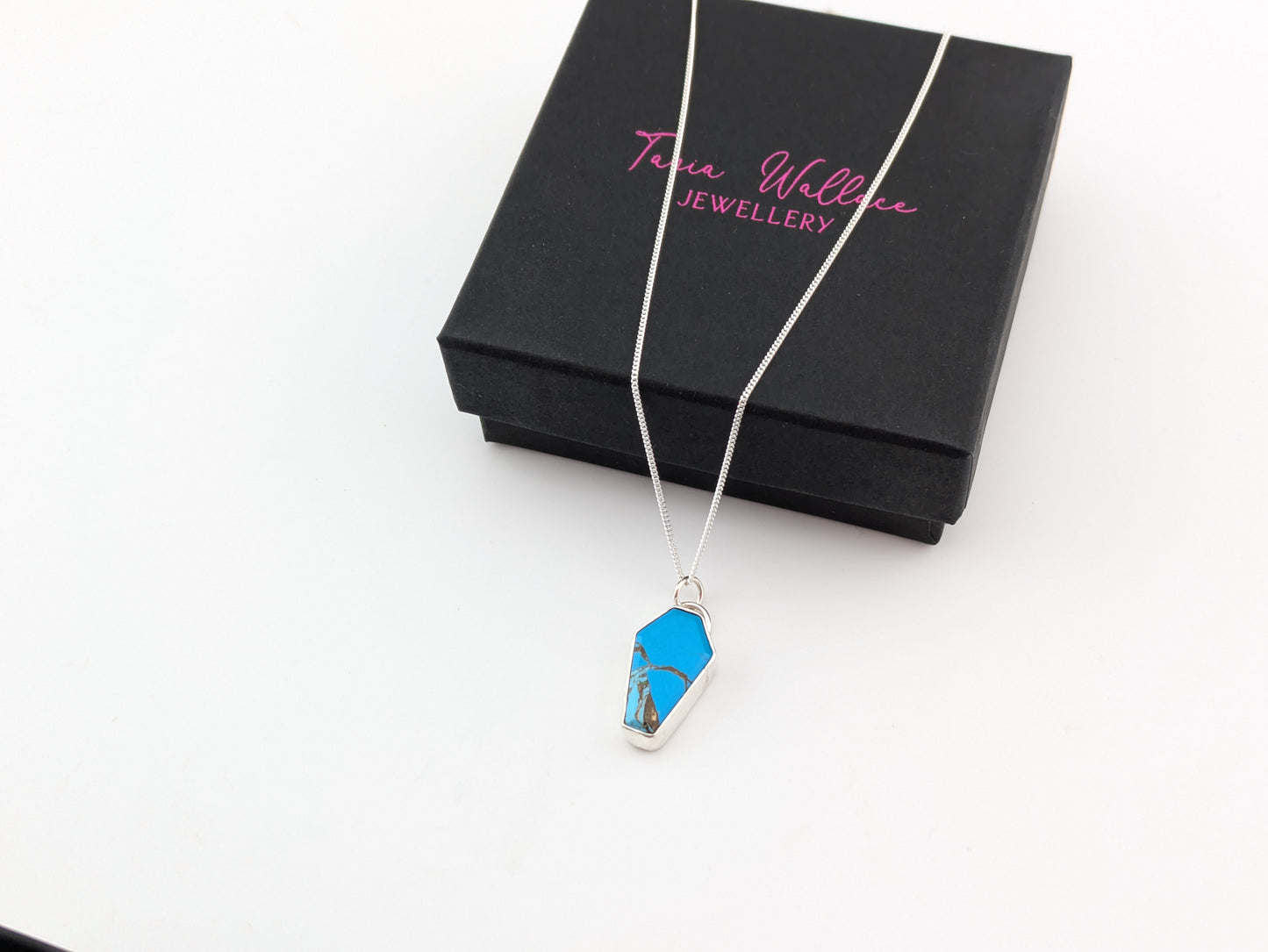 Blue Howlite Coffin Pendant