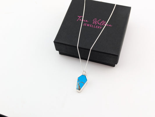 Blue Howlite Coffin Pendant