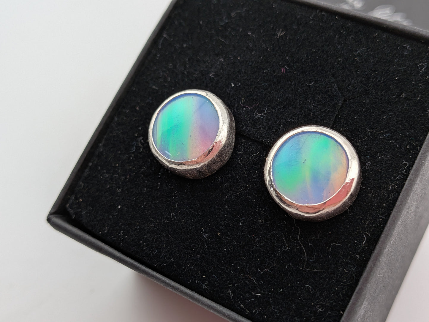 Green Aurora Opal Studs