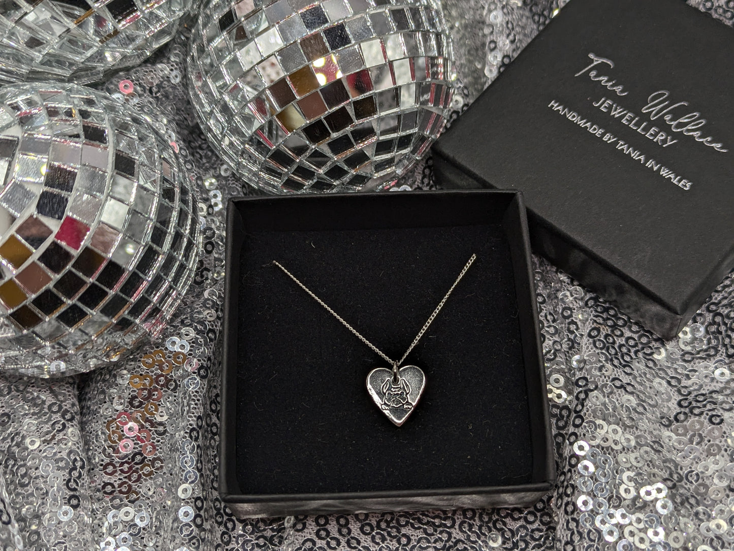 Frenchie Heart Pendant