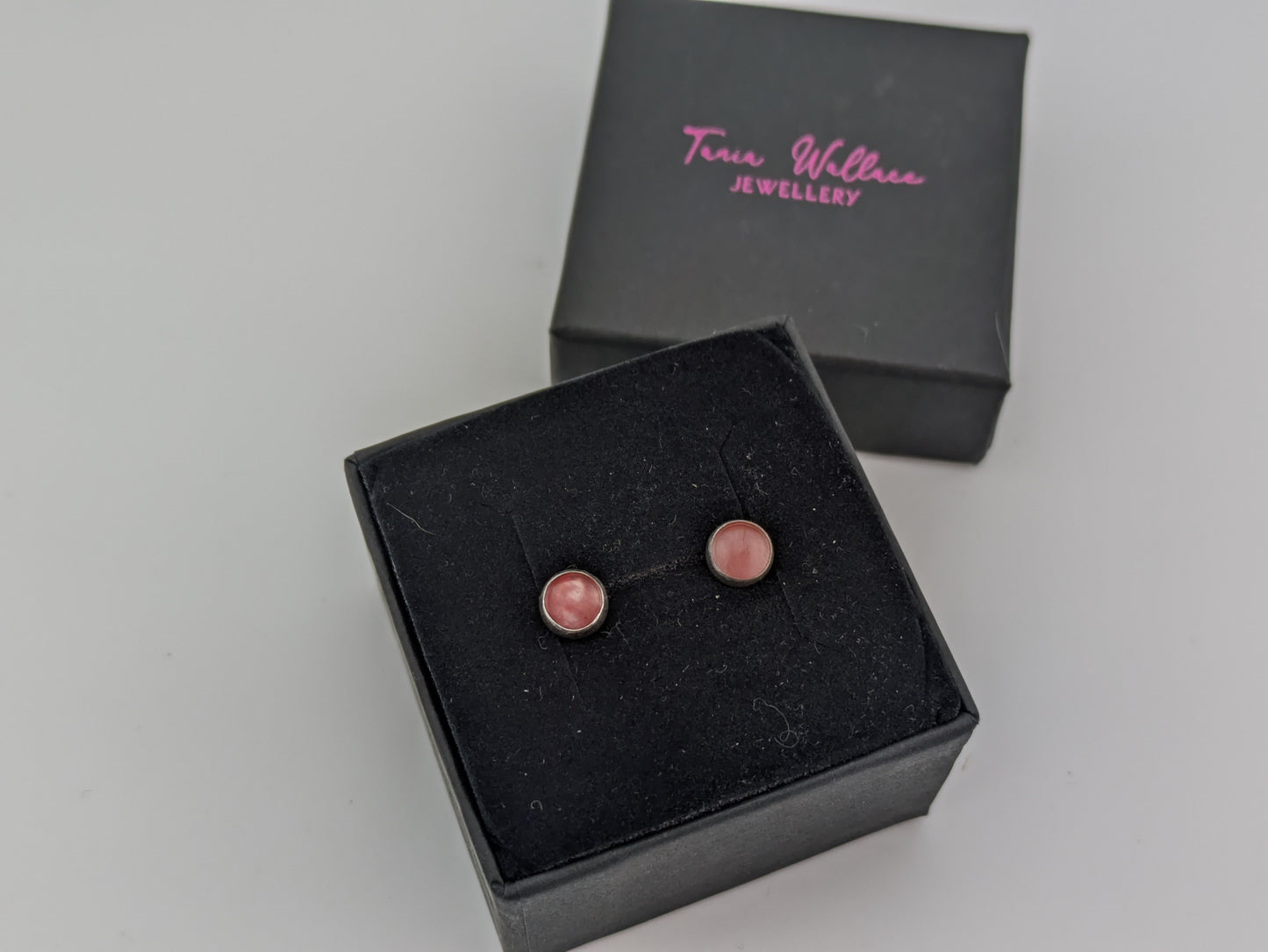 Cherry Quartz Sterling Silver Studs