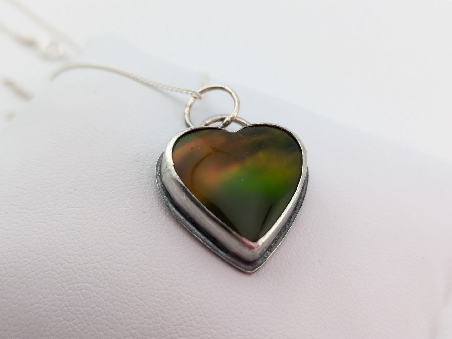 Earthy Aurora Opal Heart Pendant