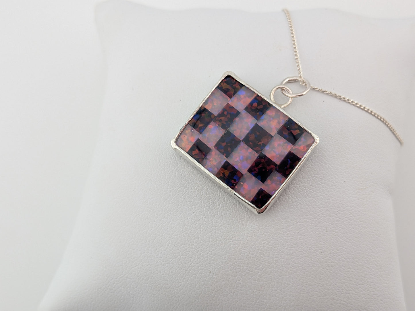 Purple Checkerboard Pendant