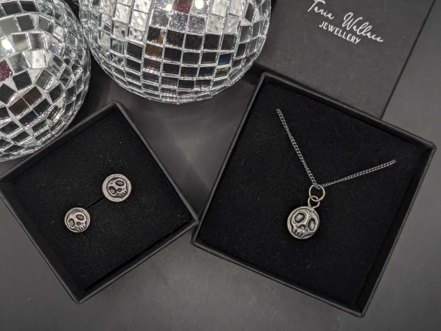 Solid Silver Skull Studs