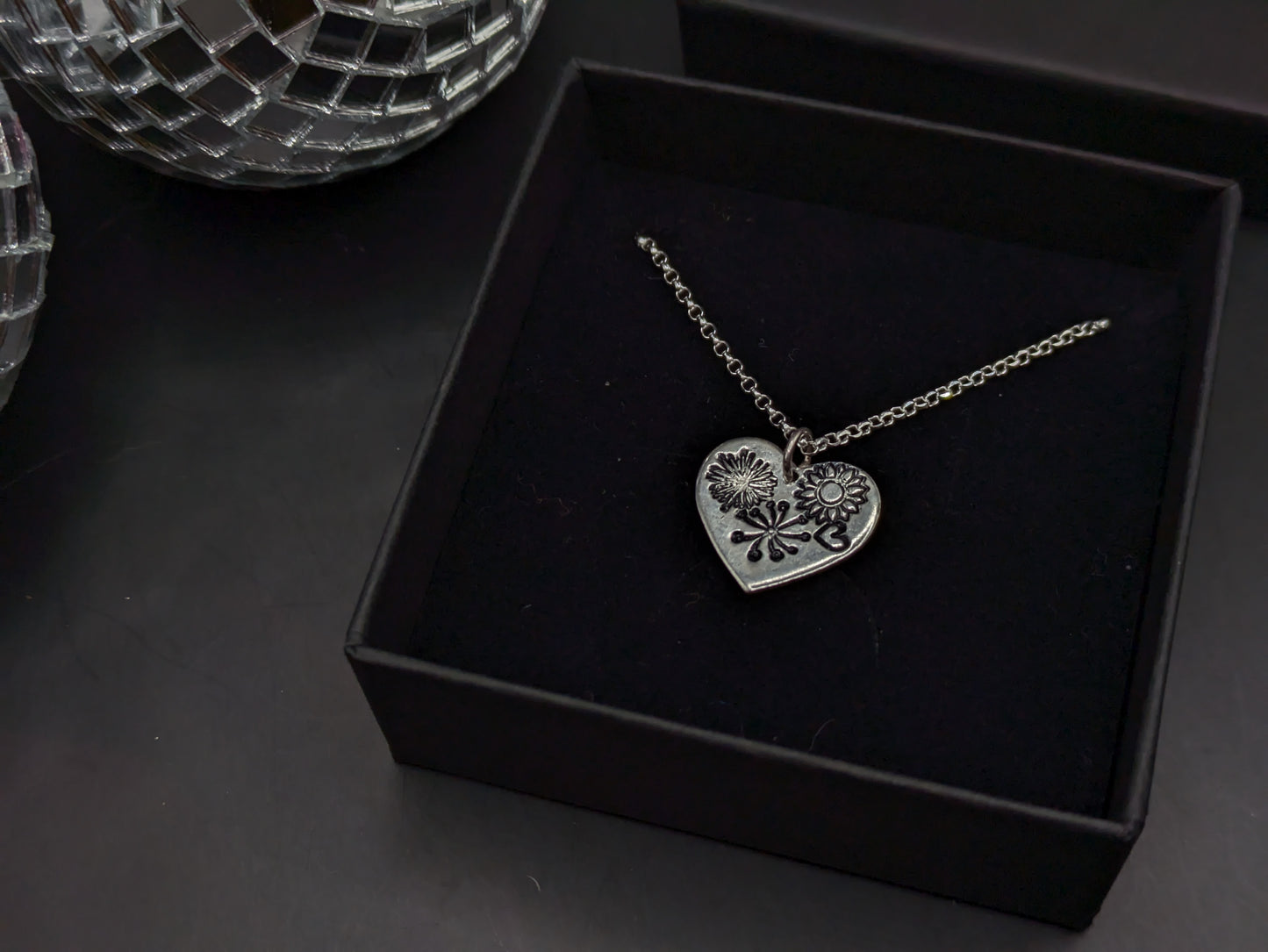 Heart and Flower Pendant