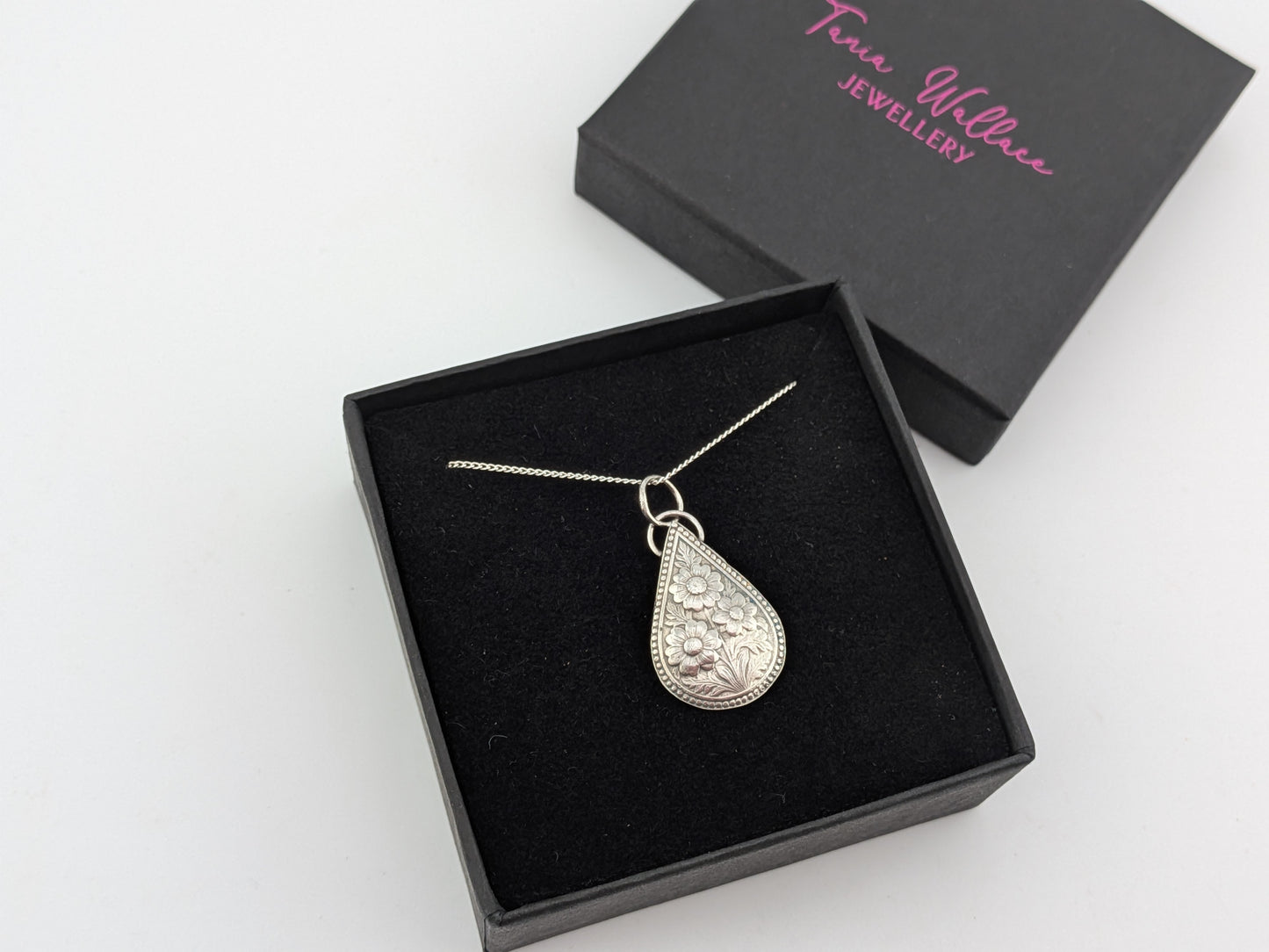 Boho Flower Teardrop Pendant