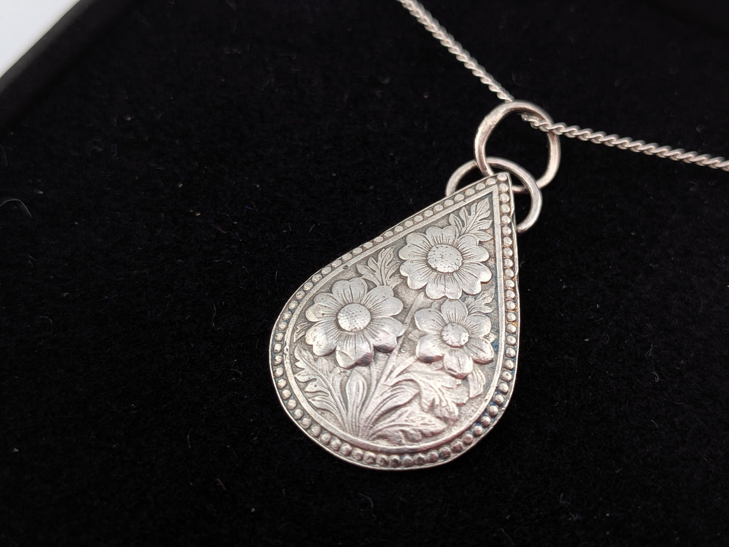 Boho Flower Teardrop Pendant