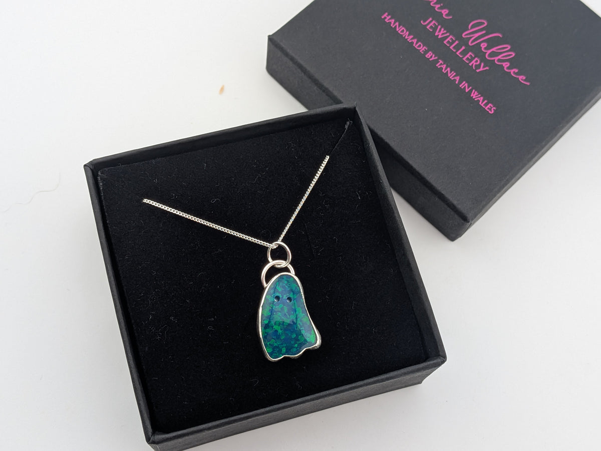 Glitter Opal Ghost Pendant
