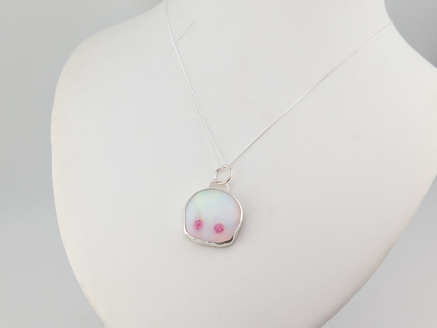 Aurora Opal Skull Pendant