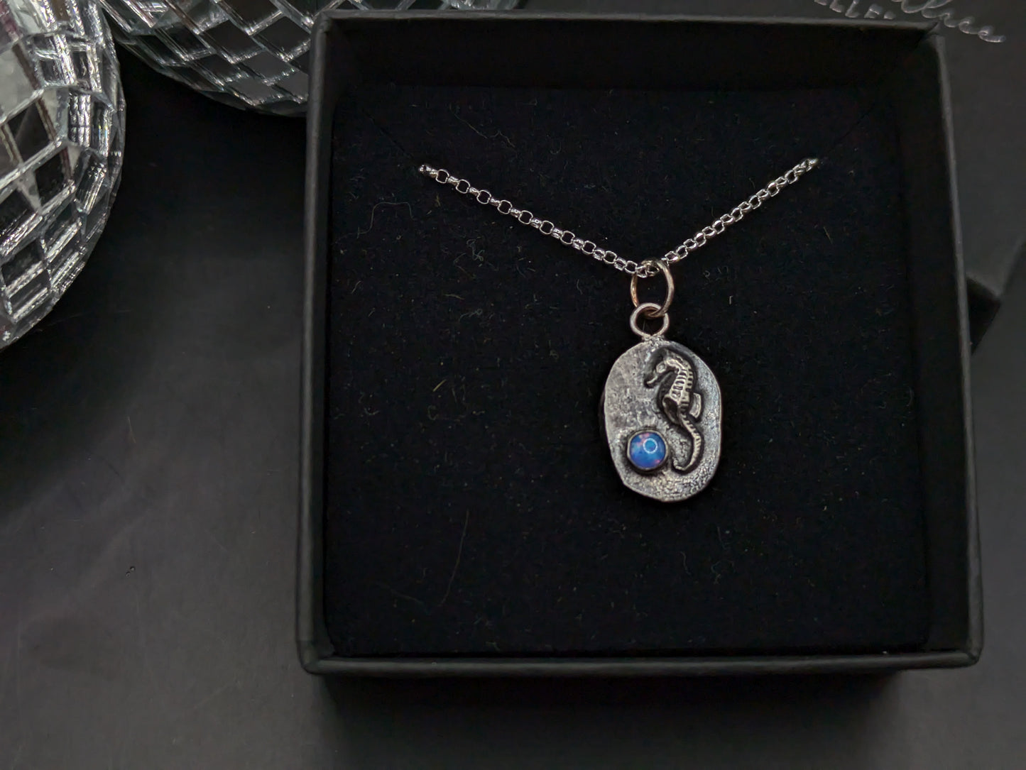Seahorse and Opal Necklace