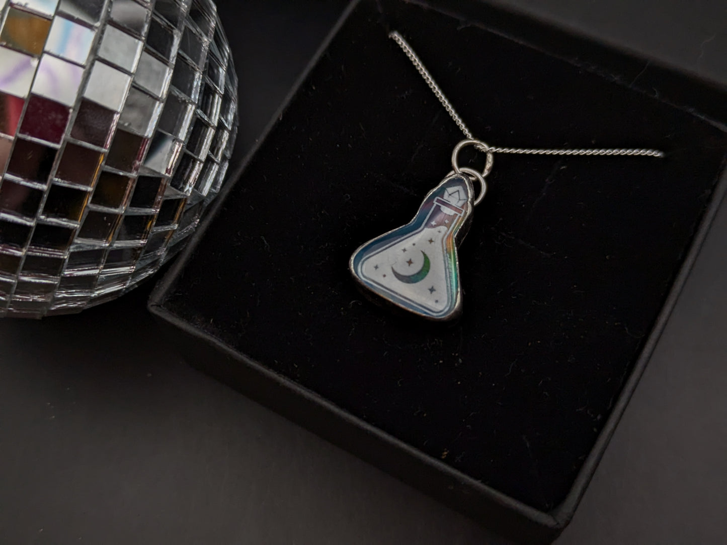 Sterling Silver Aurora Opal Potion Bottle Pendant