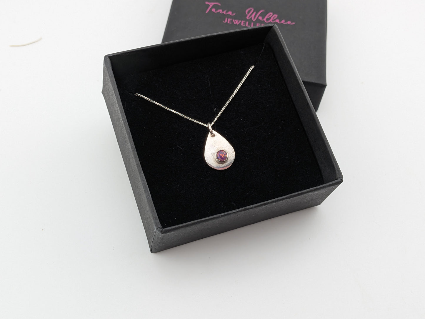 Purple Opal Teardrop Pendant