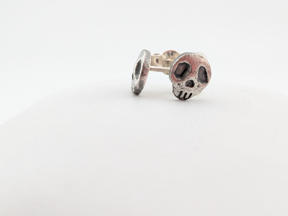 Solid Silver Skull Studs