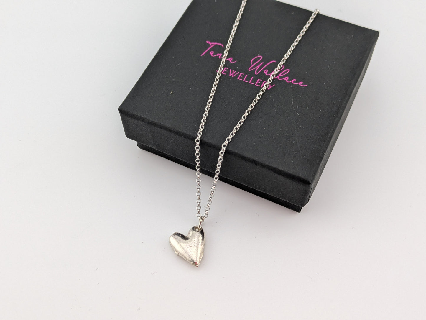 Puffy Sand Cast Heart Pendant