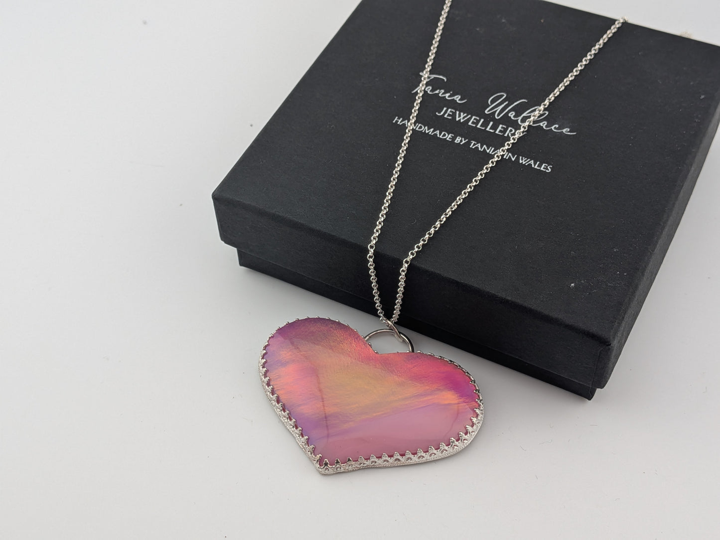 Very Large Aurora Opal Heart Pendant