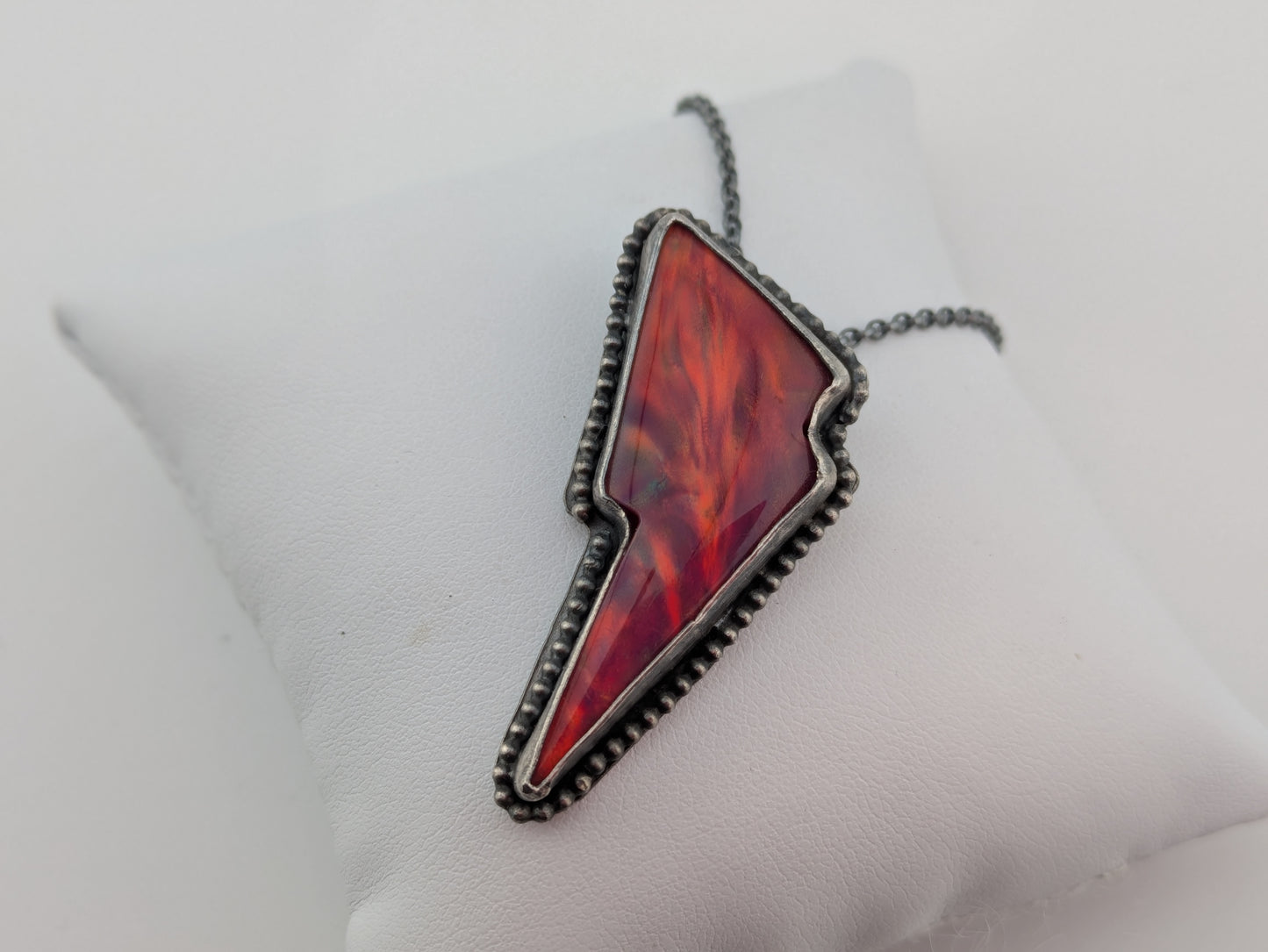 Red Aurora Opal Bolt Pendant