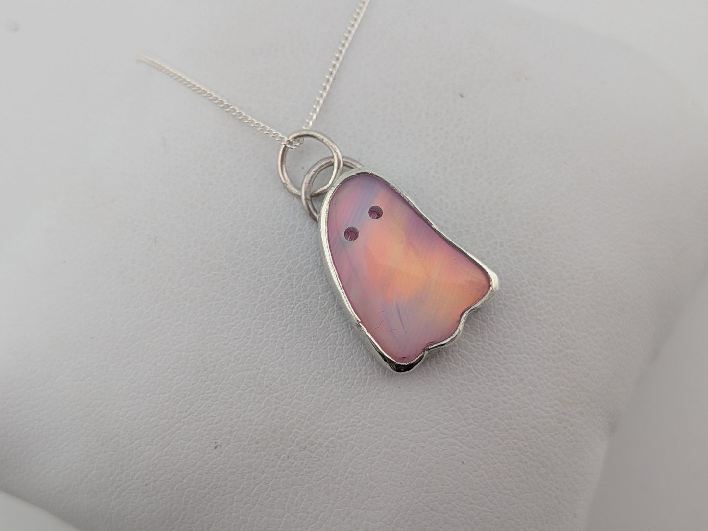 Baby Pink Aurora Opal Ghost Pendant