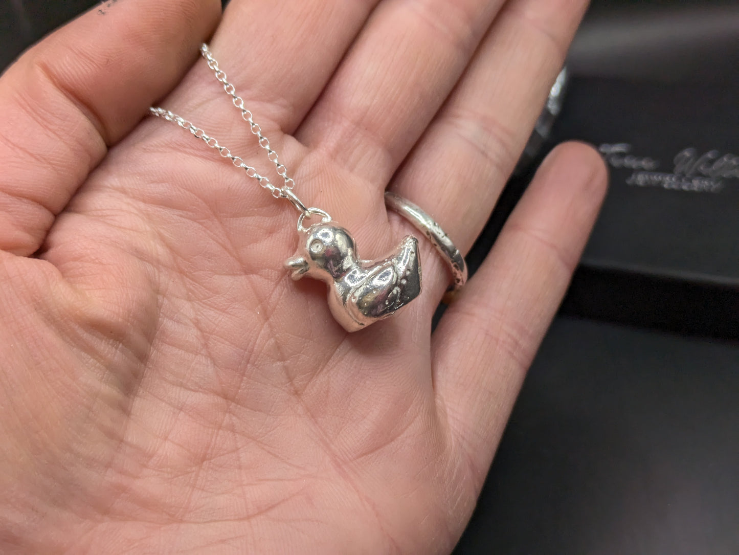 Sand Cast 3D Duck Pendant