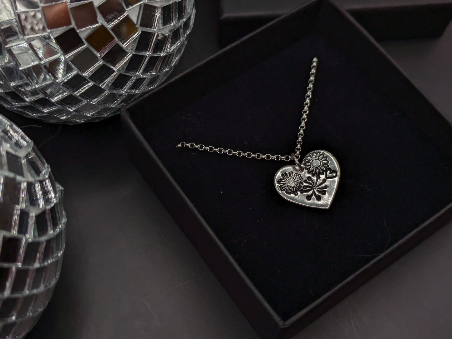 Heart and Flower Pendant