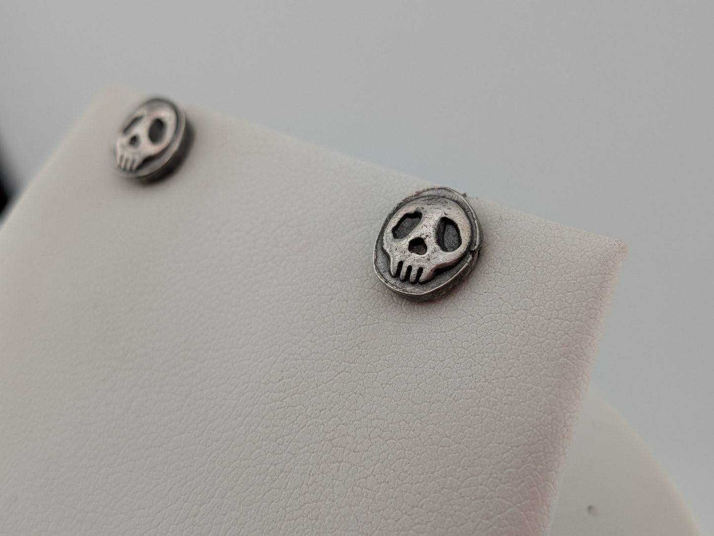 Solid Silver Skull Studs