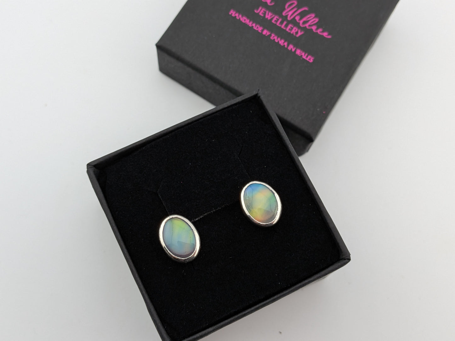 Green Aurora Opal Studs