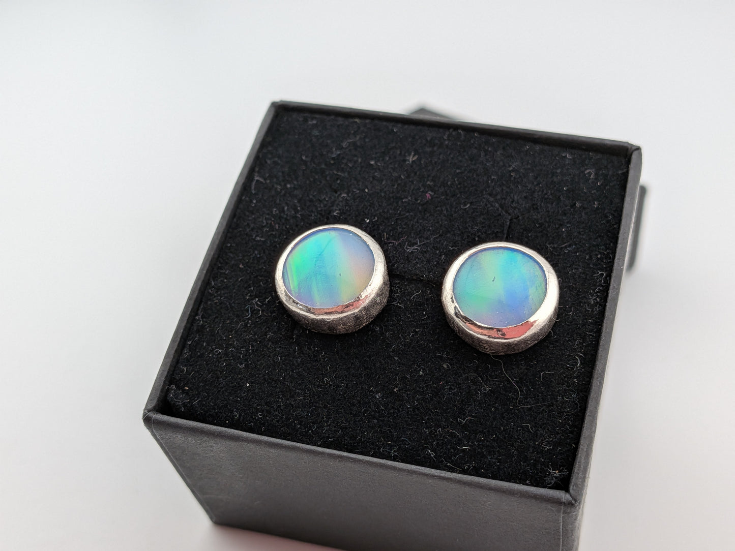 Green Aurora Opal Studs