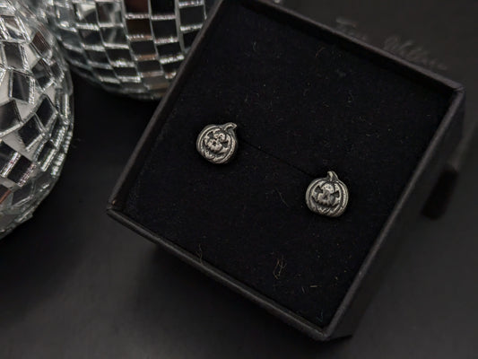 Solid Silver Pumpkin Studs