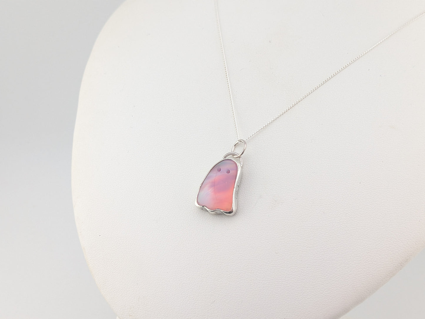 Baby Pink Aurora Opal Ghost Pendant