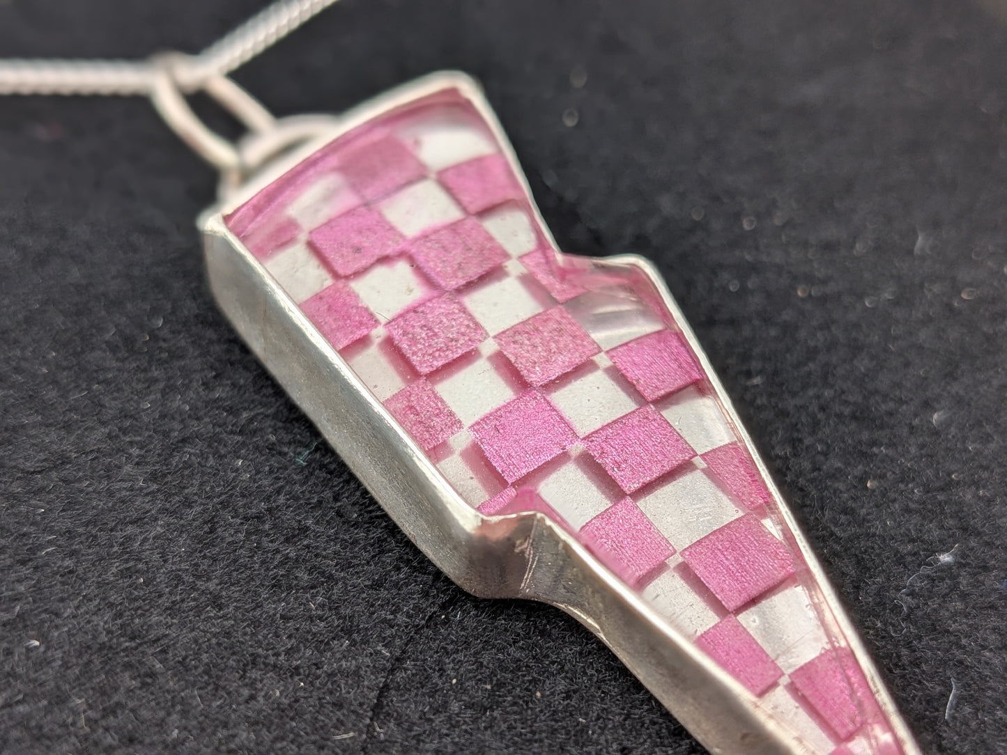 Pink Checkerboard Pendant