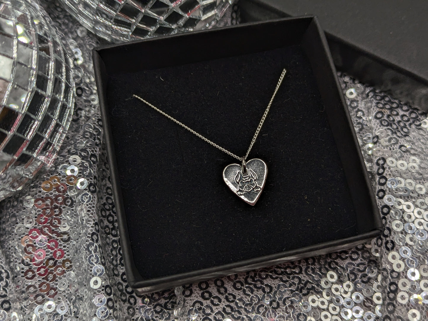 Frenchie Heart Pendant