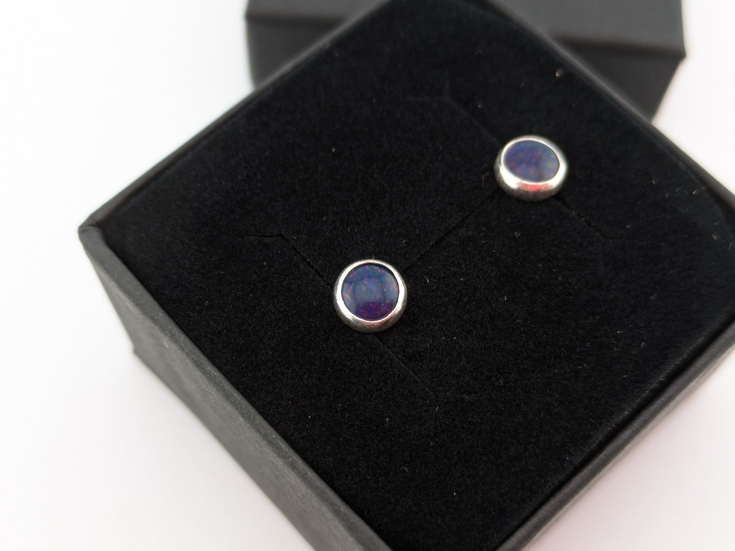Midnight Colour Lab Opal Sterling Silver Studs